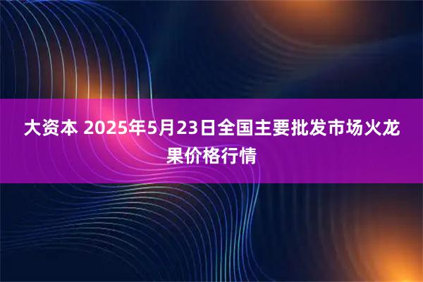 大资本 2025年5月23日全国主要批发市场火龙果价格行情